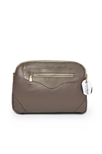 westbag Genuine Leather Dark Mink Three-Compartment Adjustable Long Strap Crossbody Women's Shoulder Bag Large Size