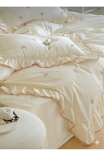 Uçkan home 100% Cotton Soft Elegance Double Duvet Cover Set