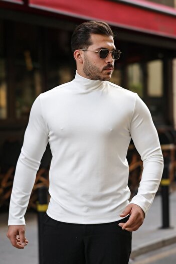 Adora Moda Men's Turtleneck Modal Fabric Stretchy Sweater