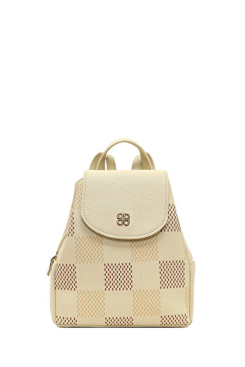 Derimod Women's Beige Printed Backpack 25Sbd2550Ft