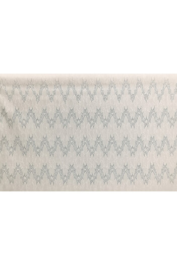TSUMAB Elegant White Lace Fabric – Zigzag Floral Pattern (Per Meter)