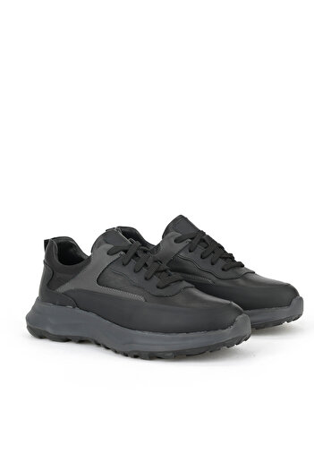Ziya , Men's Genuine Leather Sneaker 153983Z907 Black