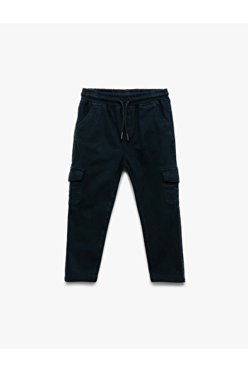 Koton Baby Boy Cargo Pocket Tie-Waist Cotton Pants