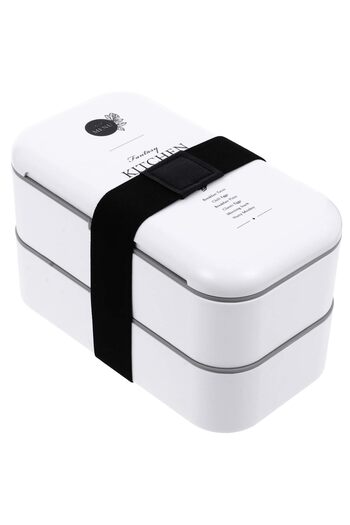 fulina Japanese Bento Box Double Layer Lunch Box Stackable Bento Lunch Container for Student Worker Kids Ad