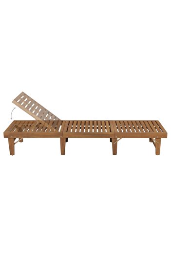 vidaxl Folding Sun Lounger with Cushion Solid Acacia Wood