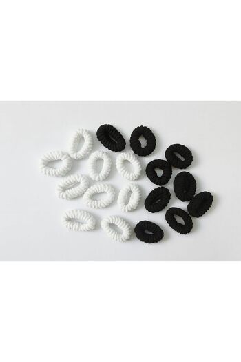 Goishtrie Hair Ties - 9 Black and 9 White Pieces with Storage Jar- Non-Slip Elastic Ponytail