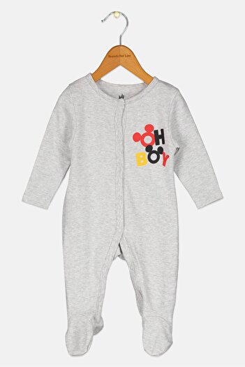 Disney Baby Toddlers Boy Graphic Print Long Sleeve Sleepsuit, Grey