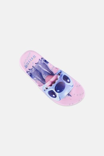 Disney Kids Girl Stitch Slip On Slipper, Pink