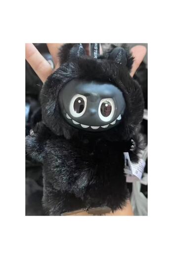 victiny Plush toy keychain for backpack, bag, and keys, fluffy and adorable, black model