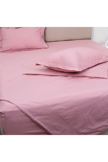 Bed N Home SA Flat bed sheet set, pink, 100% Egyptian cotton, 250 thread count, 2 pillowcases, 180*270 cm
