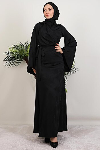 GİYZAMİLA Ayşen Satin Dress Black