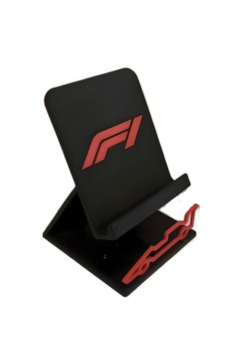 OEM 3D Phone Stand Formula 1 – Printed from PLA, Black-Red, Sport Design, Original Gift