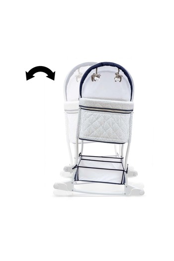 Milly Mally Dream On Simple Grey Crib with Wheels and Rocking Function, 82 x 72 cm