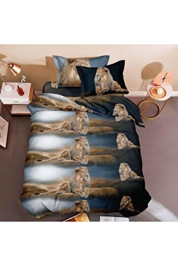 Casa de Vis Set lenjerie de pat, 1 persoana, 150 x 220 cm, bumbac satinat, 4 piese,