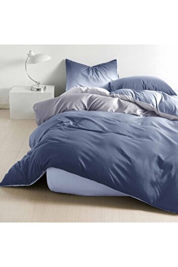 Casa de Vis Set lenjerie de pat dublu, bumbac satinat, 220 x 230 cm, 4 piese, multicolor