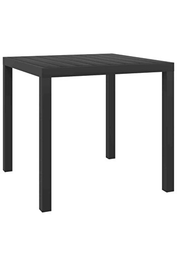 vidaxl Garden Table Black 80x80x74 cm Aluminium and WPC