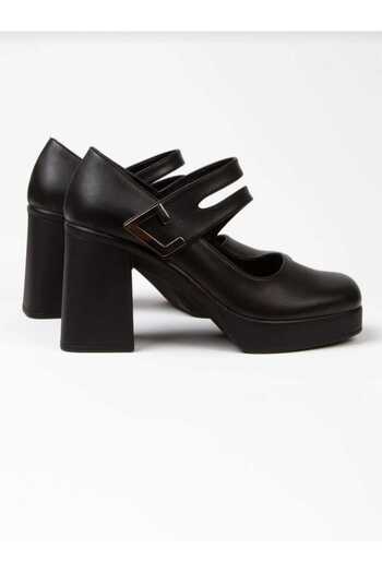 AYDOĞDU by ünal Black Stylish Heelled Women's Loafer