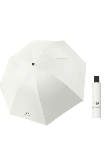 Flippy Umbrella, Flippy, UV Sun Protection, Rain Protection, Foldable, Vinyl and Steel, 96 x 67 cm, Beige