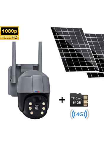 Taggo Camera de Supraveghere Solara Exterior 4G Cartela SIM 5MP, Zoom 10X, Full HD, Panou Solar 10W, Rezis