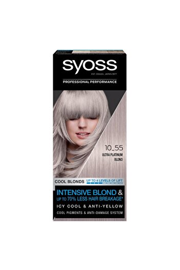 Syoss Cool Blonds permanent hair dye 10-55 Ultraplatinum Blond, 115 ml