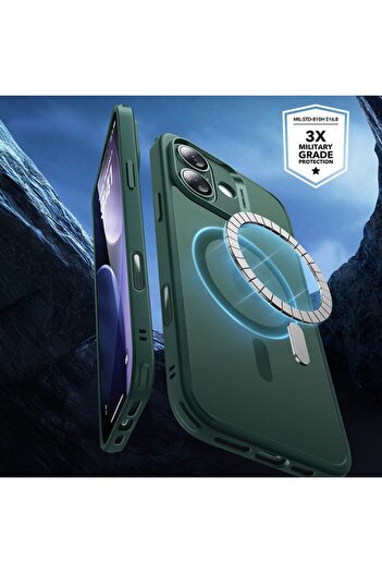 Optim Solution Protective MagSafe Anti-Shock Case for Apple iPhone 17, Frosted Design, Polycarbonate, Acrylic Back,