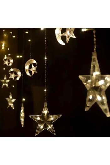 fulina Moon And Star LED String Light Yellow 2.5 x 0.8meter