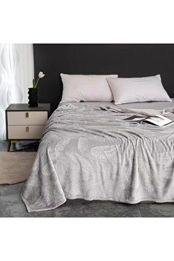 OEM Fluffy cocolino blanket for double bed, embossed leaf pattern, practical, velvety texture, YM