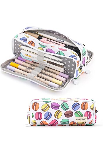 fulina Large Pencil Case Big Capacity 3 Compartments Canvas Pencil Pouch for Teen Boys Girls School Student