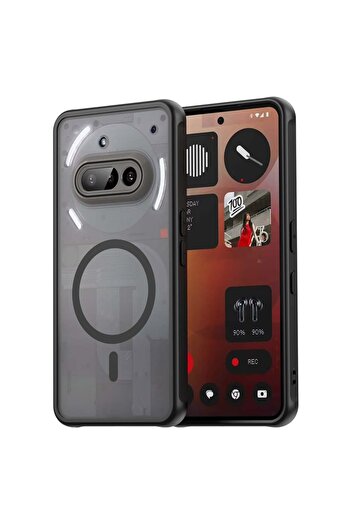 SKYDDAR INNOVATION Case for Nothing Phone (3a), HaloFrost MagSafe II, Anti-shock, sticker set, Black