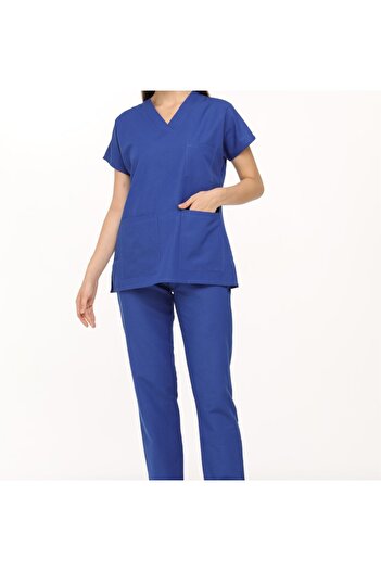 MARTEN DOKTOR ÜNİFORMA ZARF YAKA SCRUBS TAKIM YARASA KOL HEMŞİRE GİYİM PAMUKLU KUMAŞ