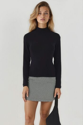Hiccup Ultra Soft Slim Fit Stand Collar Knitted Top