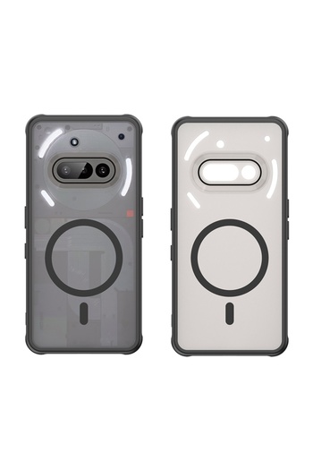 SKYDDAR INNOVATION Case for Nothing Phone (3a), HaloFrost MagSafe II, Anti-shock, sticker set, Black