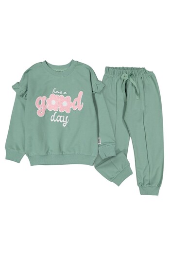 Celira Green 2 Thread Double Girls' Suit 2Y,3Y,4Y,5Y