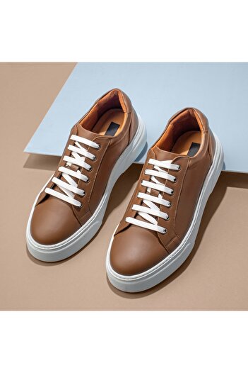 BMoD Brown men's casual shoes with laces, made of genuine leather MOD11908