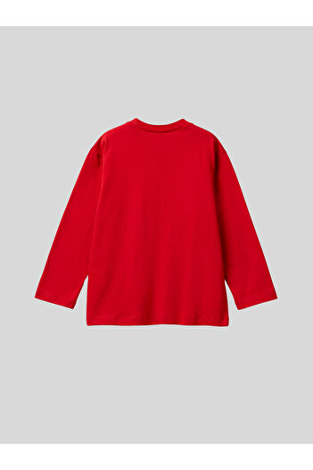 Benetton Boy's Printed Sweatshirt 1-6 Years Old Red