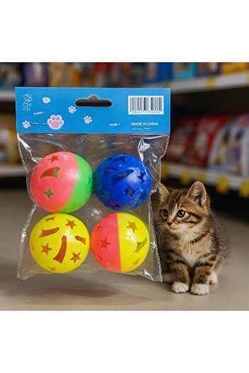 İstangül Butik 4-Piece Rattle Ball Cat Toy