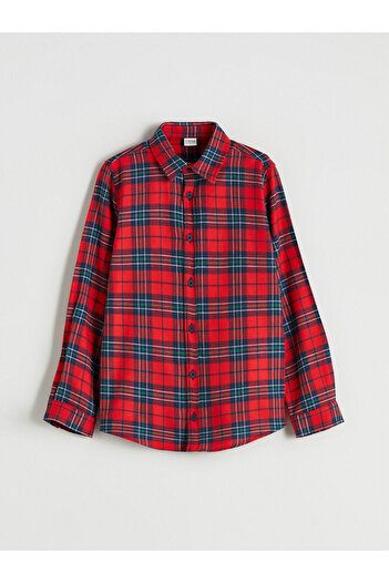 LC Waikiki Red Plaid Long Sleeve Boys Shirt