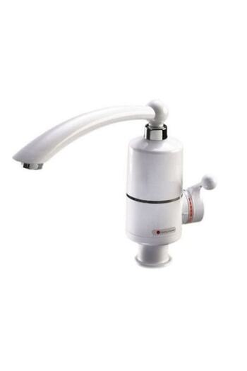 stuffix Electric Faucet, Delimano-Type, White + 360 Flexible Sink Adapter