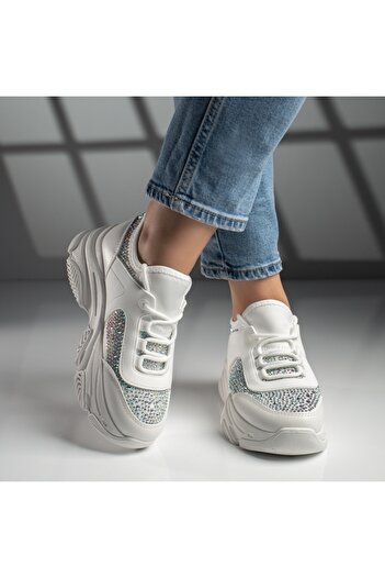BMoD White women's sneakers with applications MOD11871