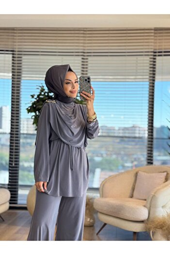 ALANURMODA 22768 Left Shoulder Buckle Suit
