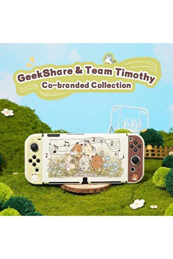GeekShare Cute Protective Case for Switch OLED Slim Cover Case Hard PC Protective Shell Compatible w