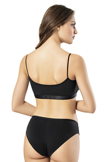 Selkar Global Women's Flat Pad Detail-Camisole Bustier with String Straps Black 6-Pack - Black - Selkrkou-6A42G9-Si