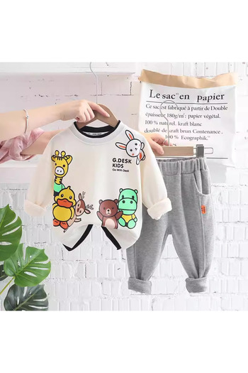 nannie White Kids Animal Print Outfit - 12-18 months