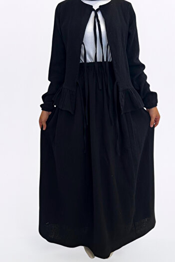 BNZ TEKSTİL Stylish Set with Muslin Skirt - Comfortable Fit 100% Cotton Muslin Fabric Women's Kimono Set with Skirt