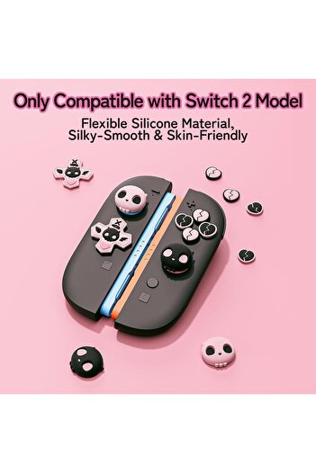 GeekShare Halloween Skull D-Pad Button Caps Silicone Thumb Grips Set, ABXY Key Buttons Sticker Joyst