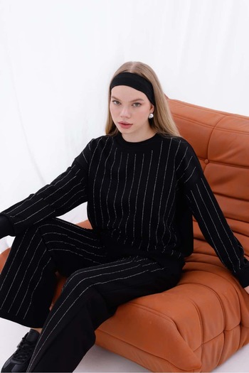 Pulli Collection Stone Detailed Sweatshirt and Pants Set |   Tracksuit Set