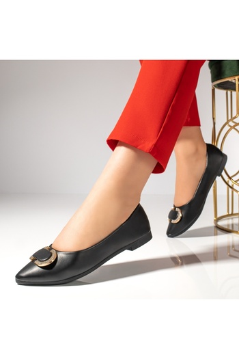 BMoD Black women's ballet flats with rhinestones MOD13039