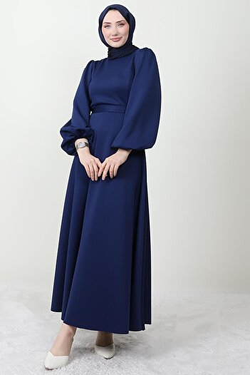 GİYZAMİLA Ronay Hijab Dress Navy Blue