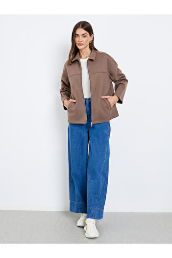 Styli Women Brown Oversized Bomber Jacket
