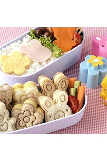 genernic 3CPS Cute Mini Sandwich Cutters Shapes Set for Kids Plastic Bento Sandwich Cutters Molds, multicolor
